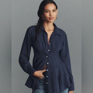 Maeve Waisted Button Down Tunic from Anthropologie